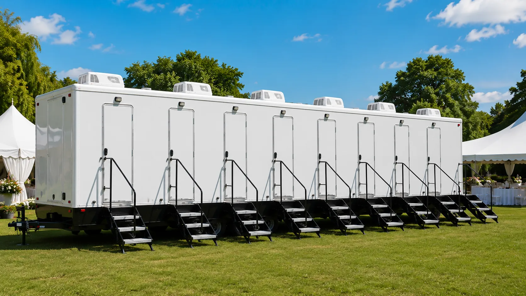 8 Stall Restroom Trailer in Jersey City, NJ